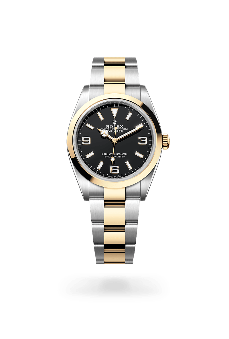 Rolex Explorer in Rolesor giallo (combinazione di acciaio Oystersteel e oro giallo), M124273-0001 - Verga 1947