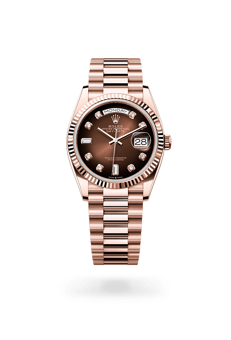 Rolex Day-Date in Oro Everose 18 ct, M128235-0037 - Verga 1947